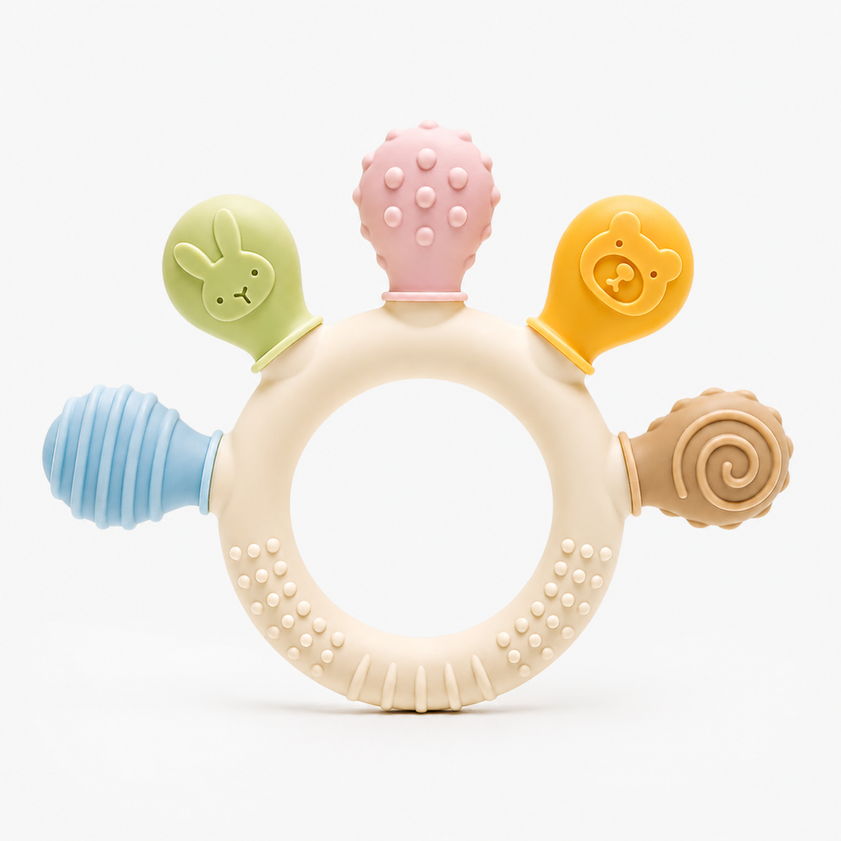 Anneau de Dentition Multi-Textures en Silicone